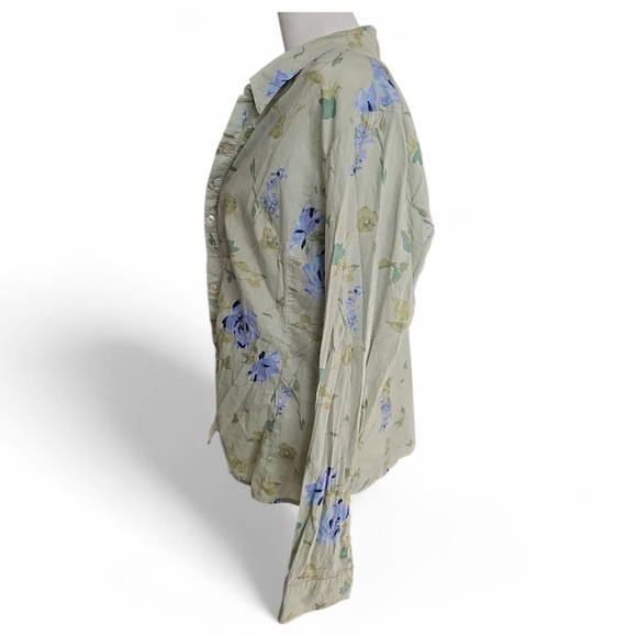 St. John's Bay Vintage Floral Button Down Lace Trim Camisole Set Large - Picture 2 of 5